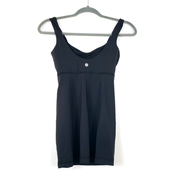 Lululemon black sz2 ruched front built in bra - Picture 2 of 9